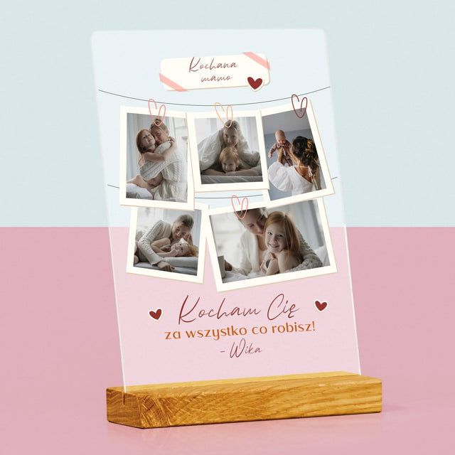 Fotokolaż: Kocham Cię Mamo - Wydruk Na Szkle Akrylowym
