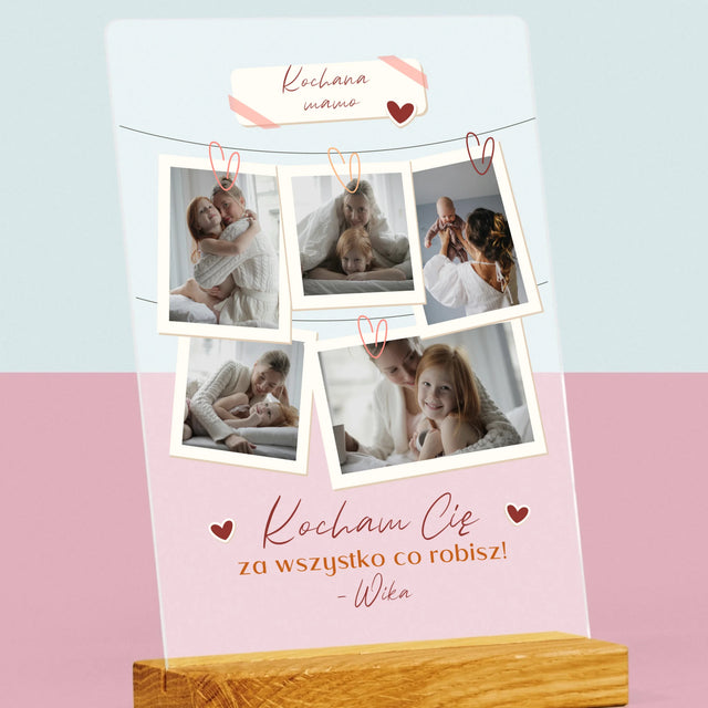 Fotokolaż: Kocham Cię Mamo - Wydruk Na Szkle Akrylowym