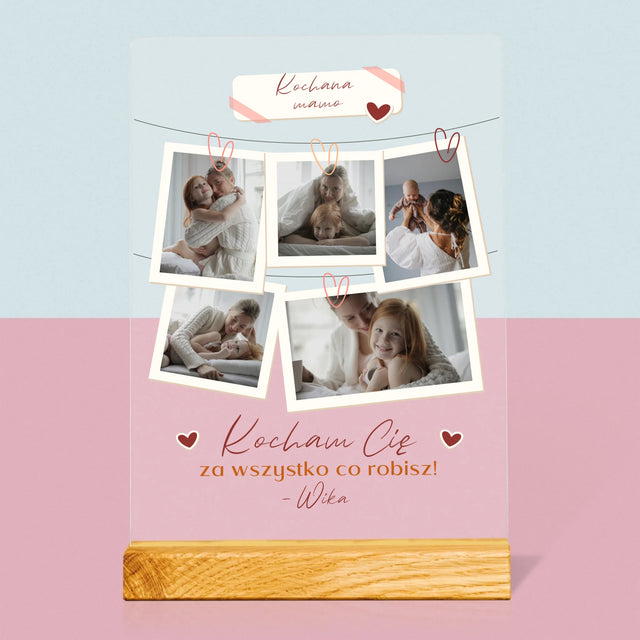 Fotokolaż: Kocham Cię Mamo - Wydruk Na Szkle Akrylowym