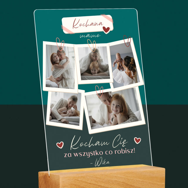 Fotokolaż: Kocham Cię Mamo - Wydruk Na Szkle Akrylowym