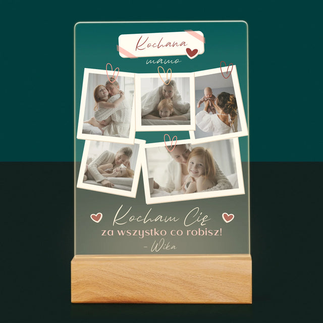 Fotokolaż: Kocham Cię Mamo - Wydruk Na Szkle Akrylowym