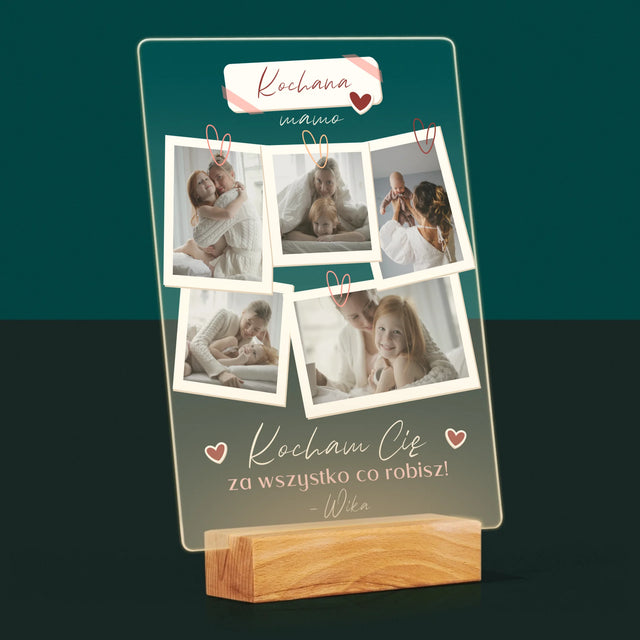 Fotokolaż: Kocham Cię Mamo - Wydruk Na Szkle Akrylowym