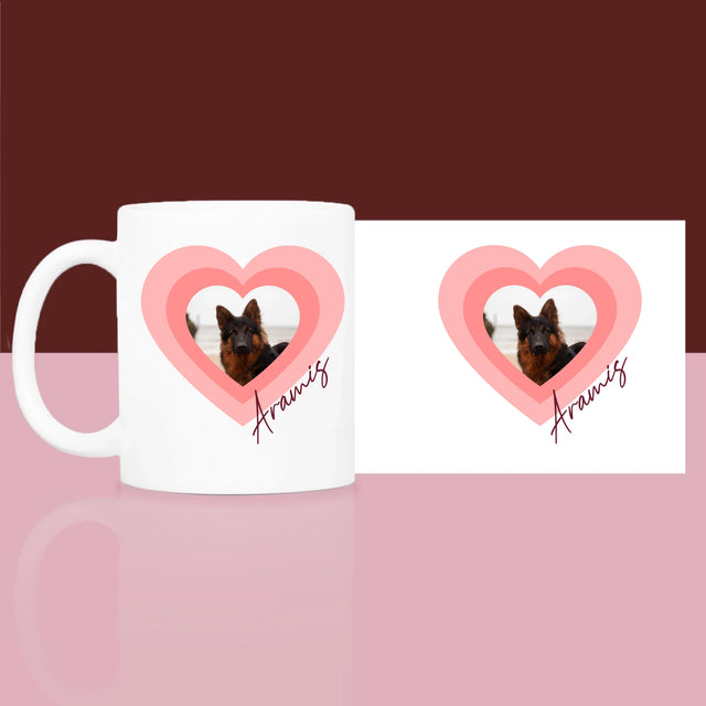 Zdjęcie i Podpis: Zdjęcie Pupila w Sercu - Zestaw prezentowy z kubkiem i satynową opaską