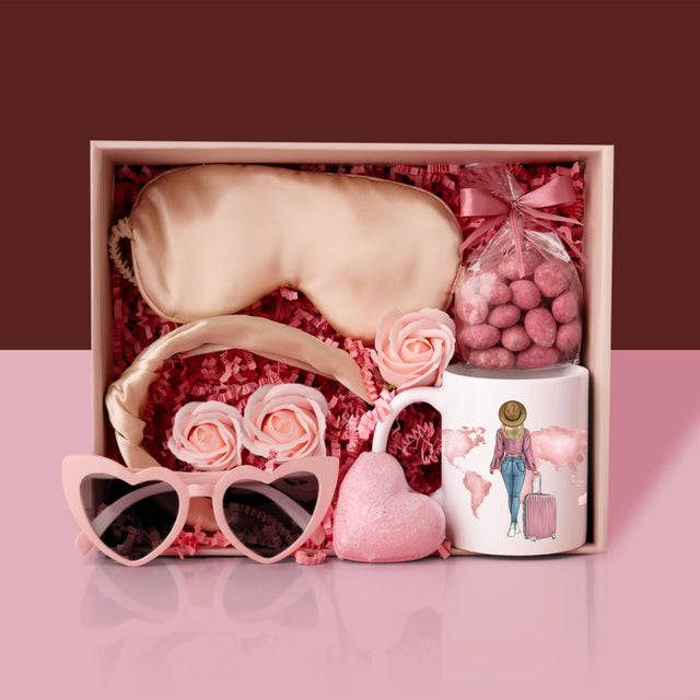 Kreator Postaci: Podróżniczka - Zestaw prezentowy z kubkiem i satynową opaską