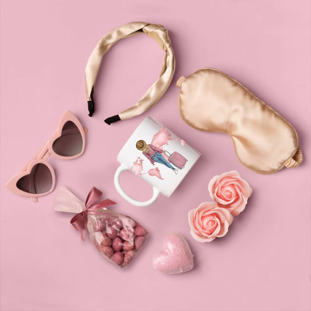 Kreator Postaci: Podróżniczka - Zestaw prezentowy z kubkiem i satynową opaską