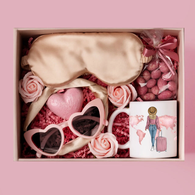 Kreator Postaci: Podróżniczka - Zestaw prezentowy z kubkiem i satynową opaską