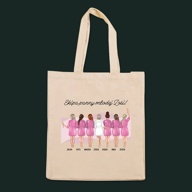Kreator Postaci: Ekipa Panny Młodej - Torba Płócienna z Nadrukiem