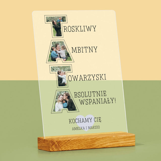 Słowo Ze Zdjęć: Dlaczego Kocham Tatę - Wydruk Na Szkle Akrylowym