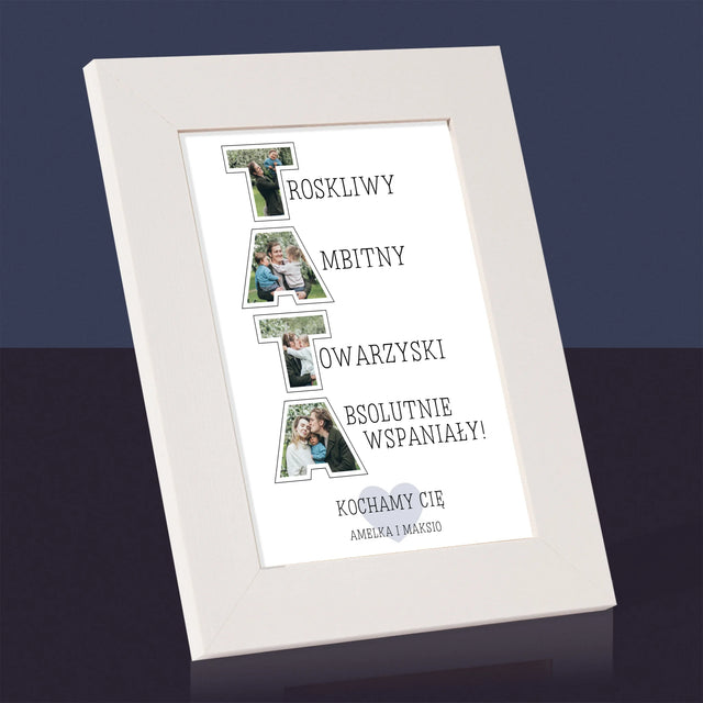 Słowo Ze Zdjęć: Dlaczego Kocham Tatę - Ramka Na Zdjęcie