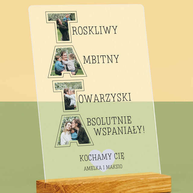 Słowo Ze Zdjęć: Dlaczego Kocham Tatę - Wydruk Na Szkle Akrylowym