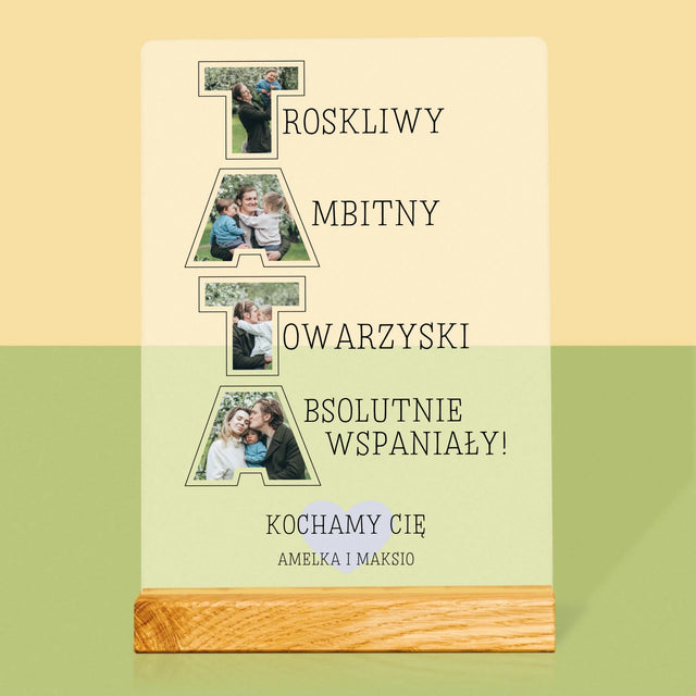 Słowo Ze Zdjęć: Dlaczego Kocham Tatę - Wydruk Na Szkle Akrylowym