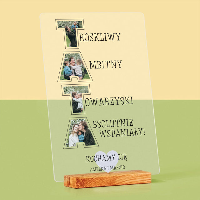 Słowo Ze Zdjęć: Dlaczego Kocham Tatę - Wydruk Na Szkle Akrylowym