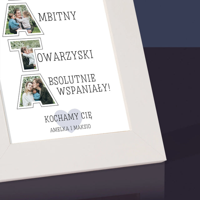 Słowo Ze Zdjęć: Dlaczego Kocham Tatę - Ramka Na Zdjęcie