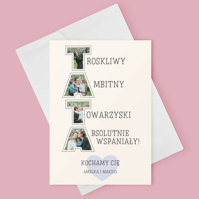 Słowo Ze Zdjęć: Dlaczego Kocham Tatę - Kartka Z Życzeniami