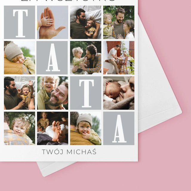 Fotokolaż: Tato Kocham Cię Za Wszystko - Kartka Z Życzeniami