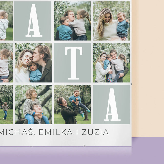 Fotokolaż: Tato Kochamy Cię Za Wszystko - Personalizowany Plakat