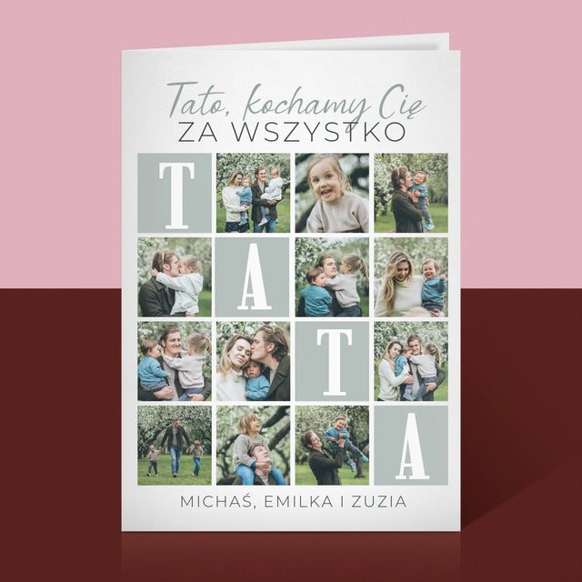 Fotokolaż: Tato Kochamy Cię Za Wszystko - Kartka Z Życzeniami