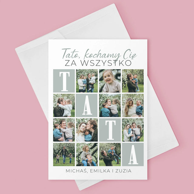 Fotokolaż: Tato Kochamy Cię Za Wszystko - Kartka Z Życzeniami