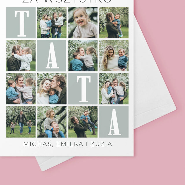 Fotokolaż: Tato Kochamy Cię Za Wszystko - Kartka Z Życzeniami