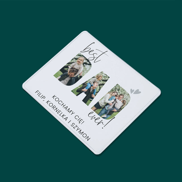 Słowo Ze Zdjęć: Best Dad Ever Z Podpisem - Podkładka Pod Myszkę