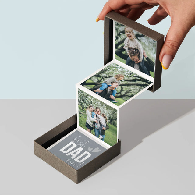 Słowo Ze Zdjęć: Best Dad Ever Z Podpisem - Zestaw Zdjęć Harmonijka