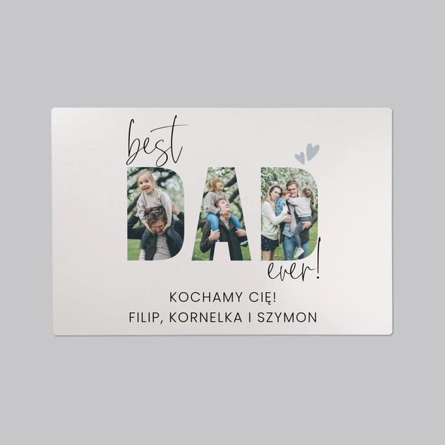 Słowo Ze Zdjęć: Best Dad Ever Z Podpisem - Podkładka Na Biurko