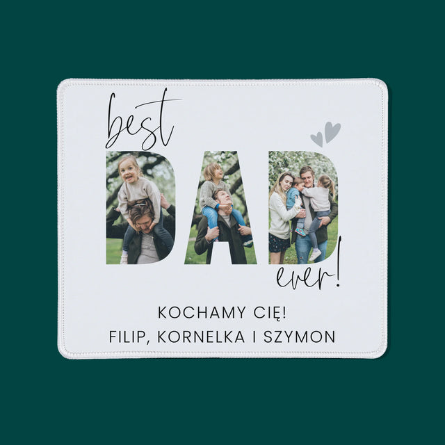 Słowo Ze Zdjęć: Best Dad Ever Z Podpisem - Podkładka Pod Myszkę