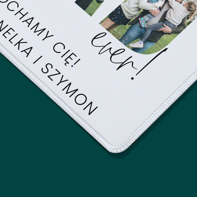 Słowo Ze Zdjęć: Best Dad Ever Z Podpisem - Podkładka Pod Myszkę