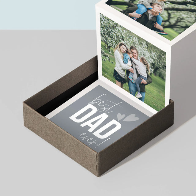 Słowo Ze Zdjęć: Best Dad Ever Z Podpisem - Zestaw Zdjęć Harmonijka