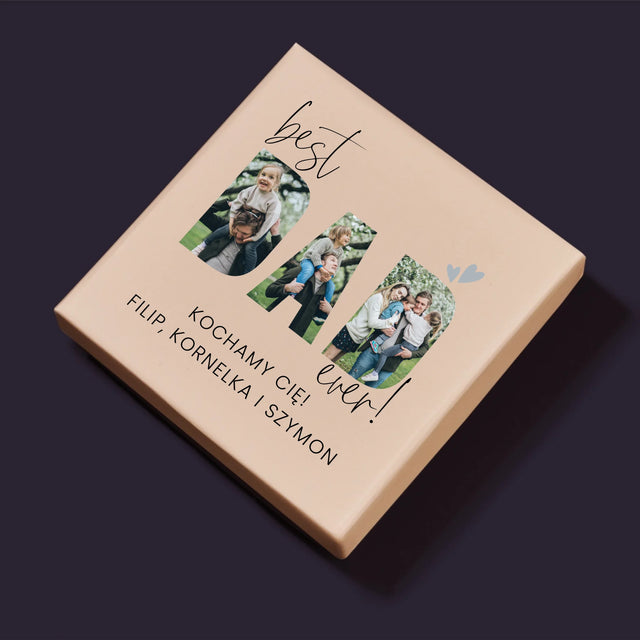 Słowo Ze Zdjęć: Best Dad Ever Z Podpisem - Personalizowane Puzzle