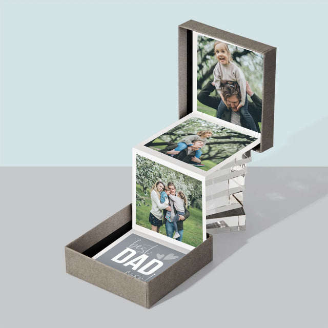 Słowo Ze Zdjęć: Best Dad Ever Z Podpisem - Zestaw Zdjęć Harmonijka