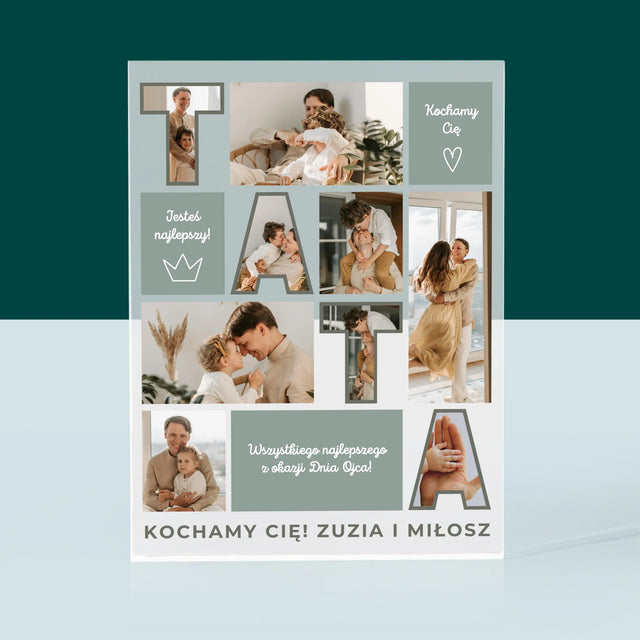 Fotokolaż: Tata Kafelki - Blok Akrylowy z Nadrukiem