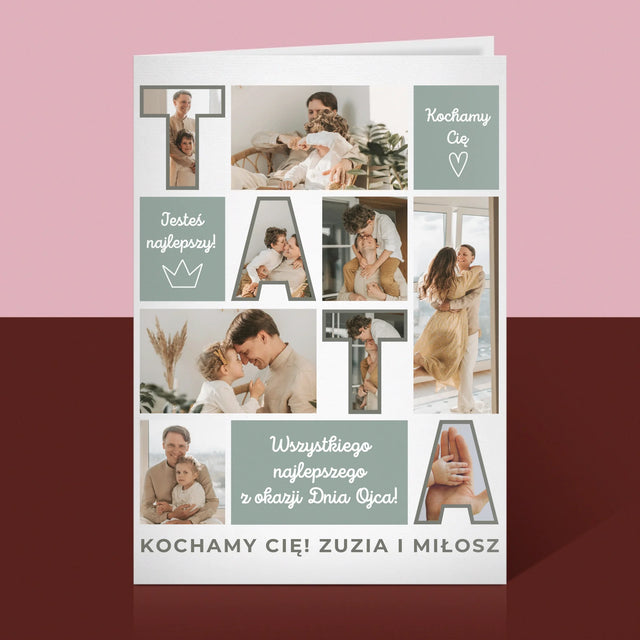 Fotokolaż: Tata Kafelki - Kartka Z Życzeniami