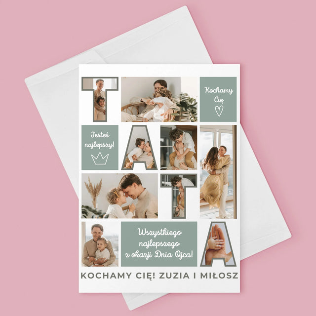 Fotokolaż: Tata Kafelki - Kartka Z Życzeniami