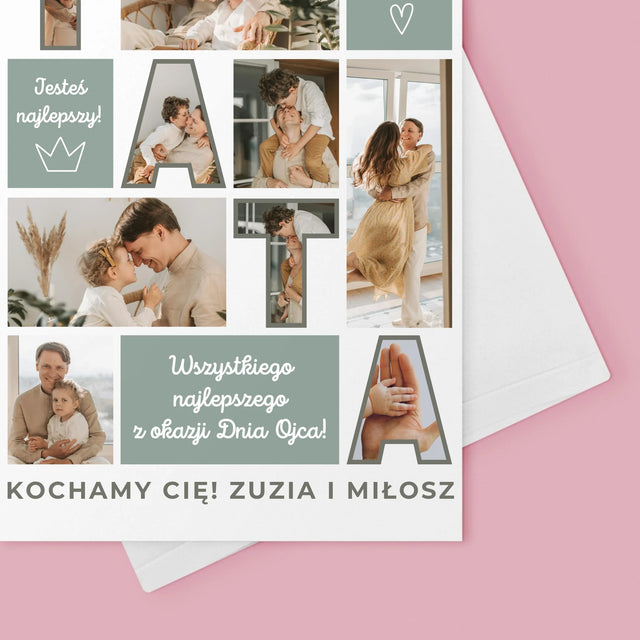 Fotokolaż: Tata Kafelki - Kartka Z Życzeniami