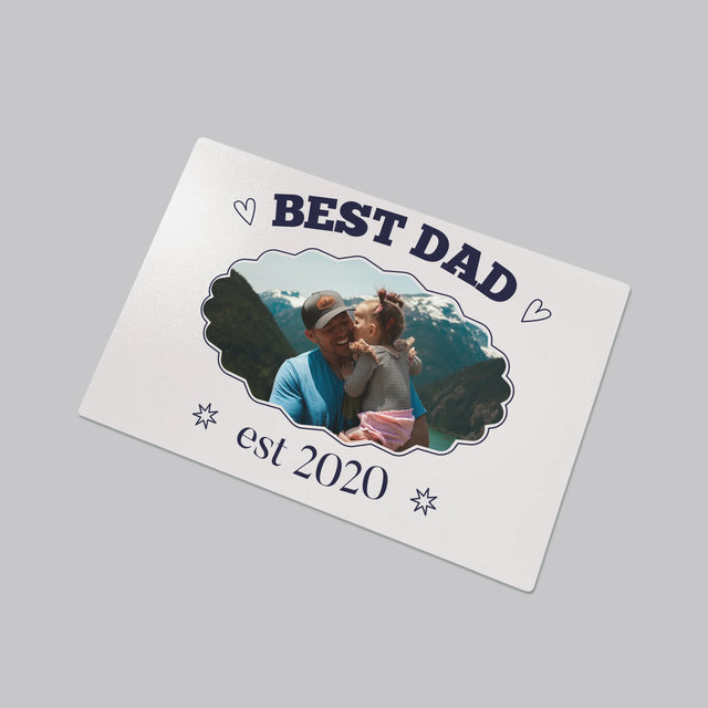 Zdjęcie I Podpis: Best Dad Established - Podkładka Na Biurko
