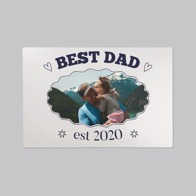 Zdjęcie I Podpis: Best Dad Established - Podkładka Na Biurko