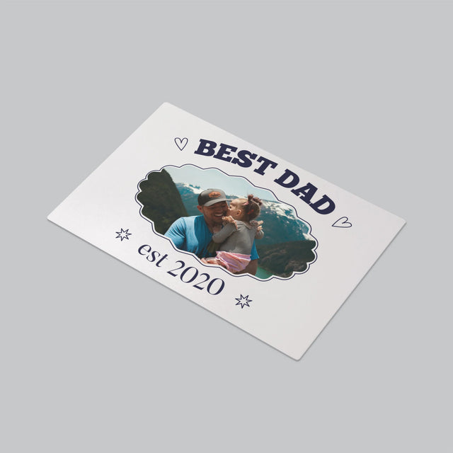 Zdjęcie I Podpis: Best Dad Established - Podkładka Na Biurko