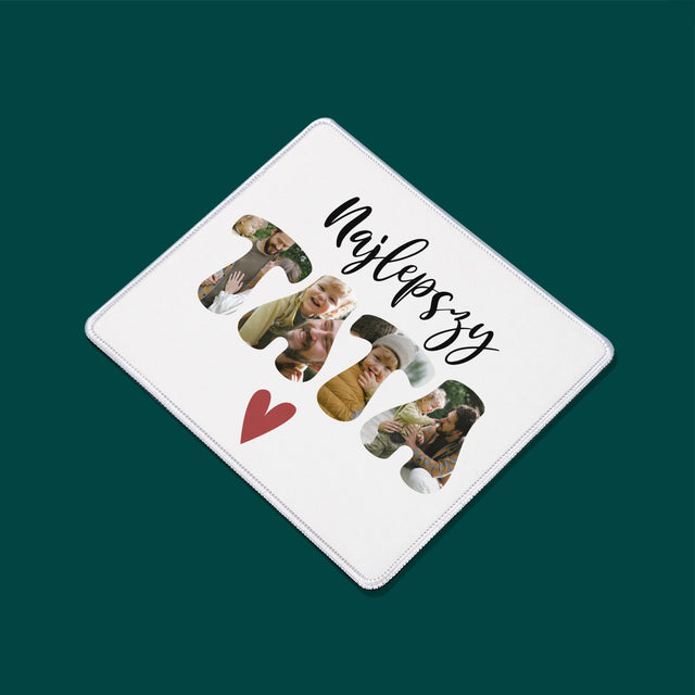 Zdjęcie I Podpis: Najlepszy Tata Serce - Podkładka Pod Myszkę