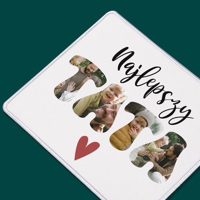 Zdjęcie I Podpis: Najlepszy Tata Serce - Podkładka Pod Myszkę