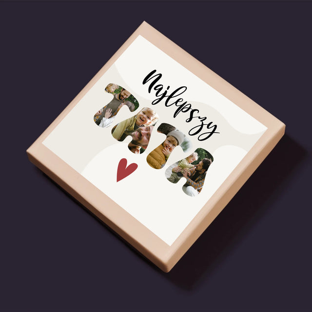 Zdjęcie I Podpis: Najlepszy Tata Serce - Personalizowane Puzzle