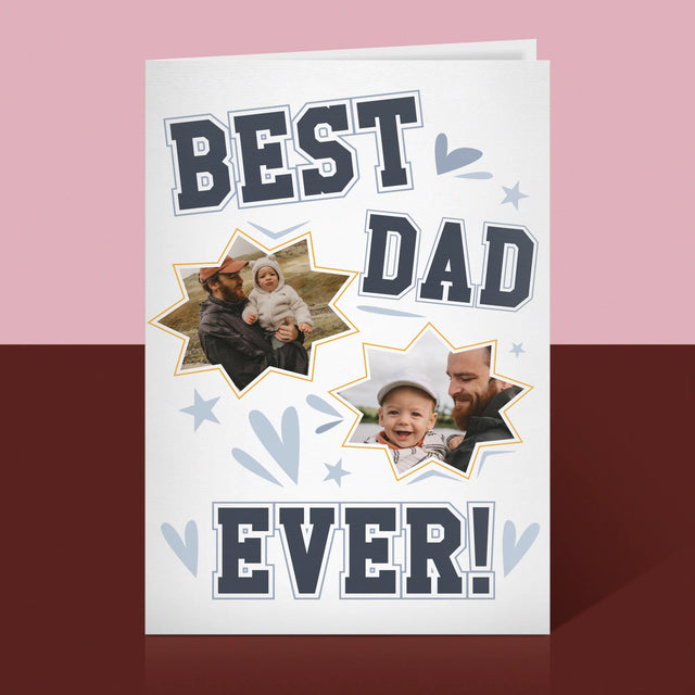 Fotokolaż: Best Dad Ever Gwiazdy - Kartka Z Życzeniami