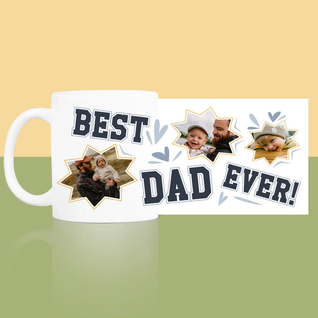 Fotokolaż: Best Dad Ever Gwiazdy - Kubek z Nadrukiem