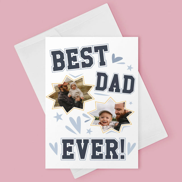 Fotokolaż: Best Dad Ever Gwiazdy - Kartka Z Życzeniami