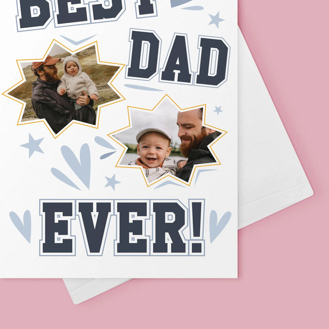 Fotokolaż: Best Dad Ever Gwiazdy - Kartka Z Życzeniami