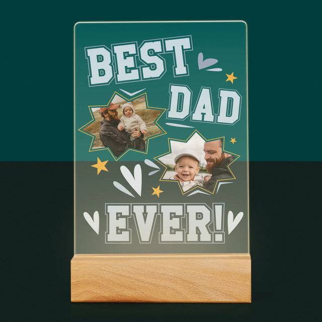 Fotokolaż: Best Dad Ever Gwiazdy - Wydruk Na Szkle Akrylowym