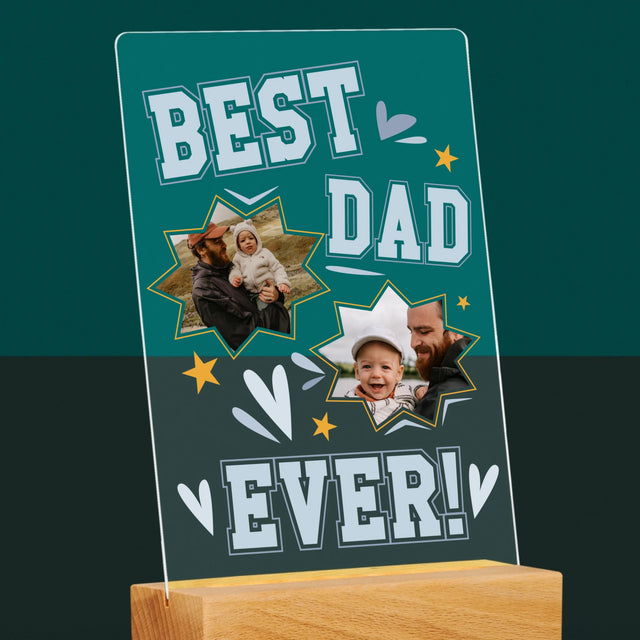 Fotokolaż: Best Dad Ever Gwiazdy - Wydruk Na Szkle Akrylowym
