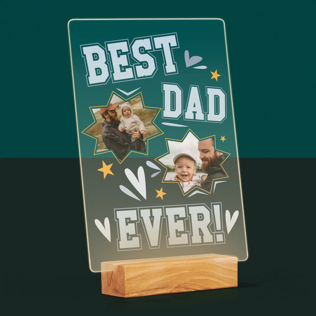 Fotokolaż: Best Dad Ever Gwiazdy - Wydruk Na Szkle Akrylowym