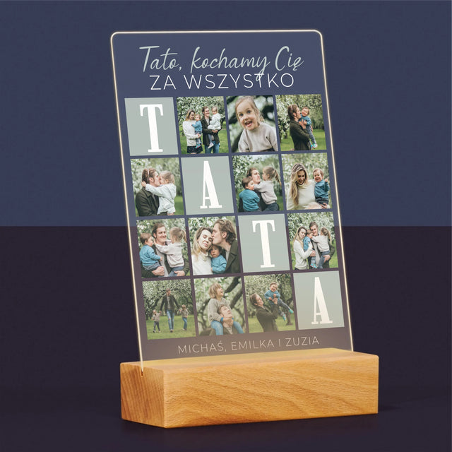 Fotokolaż: Tato Kochamy Cię Za Wszystko - Wydruk Na Szkle Akrylowym
