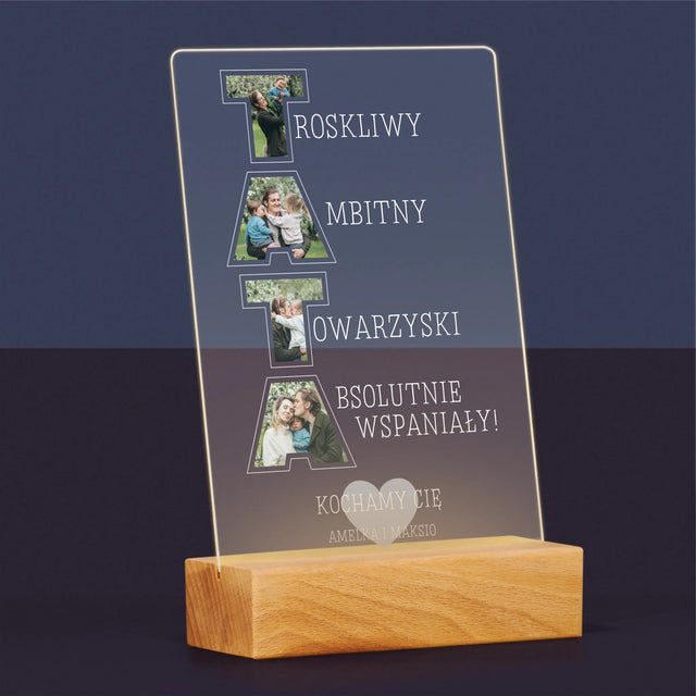 Słowo Ze Zdjęć: Dlaczego Kocham Tatę - Wydruk Na Szkle Akrylowym